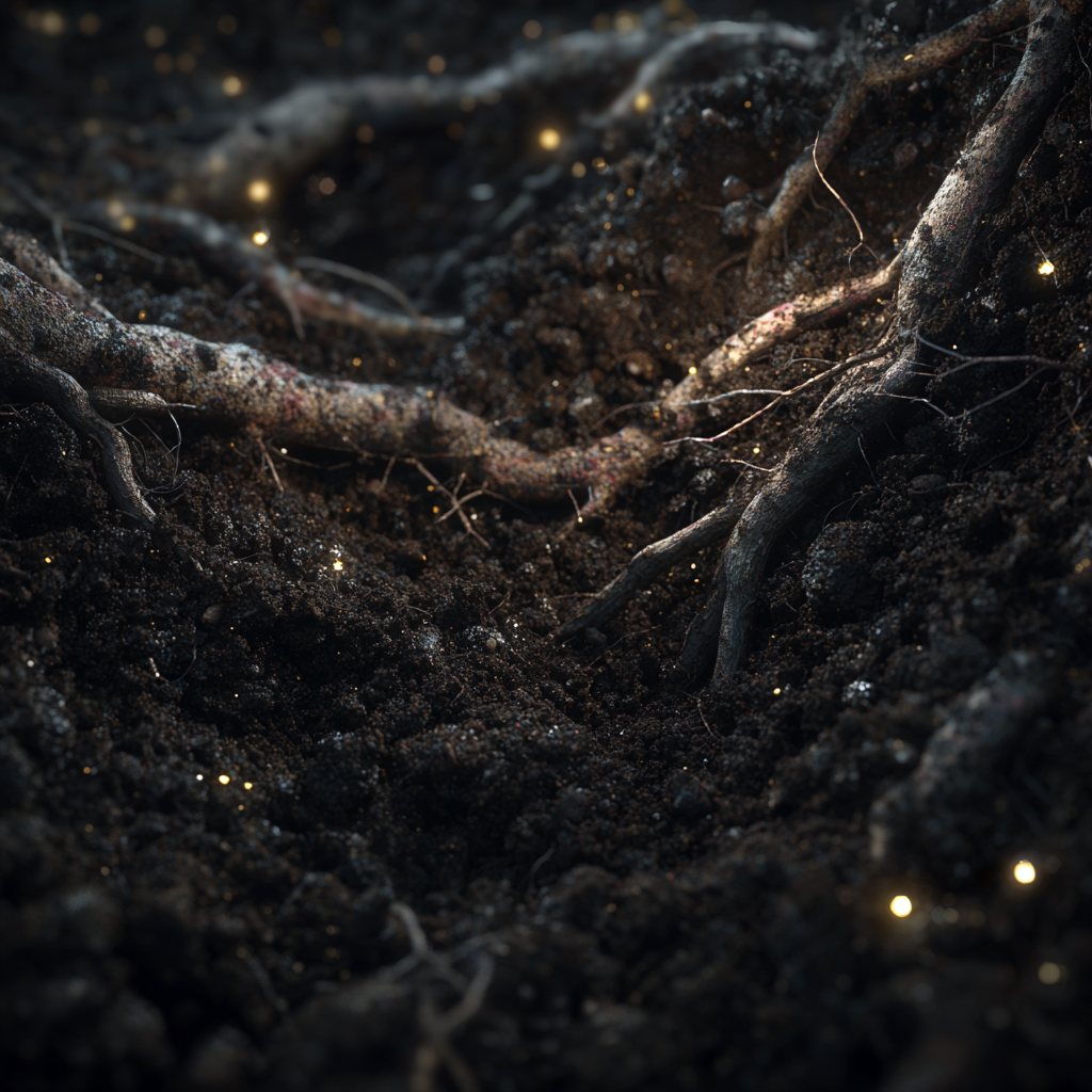 Roots and biochar in restored soil