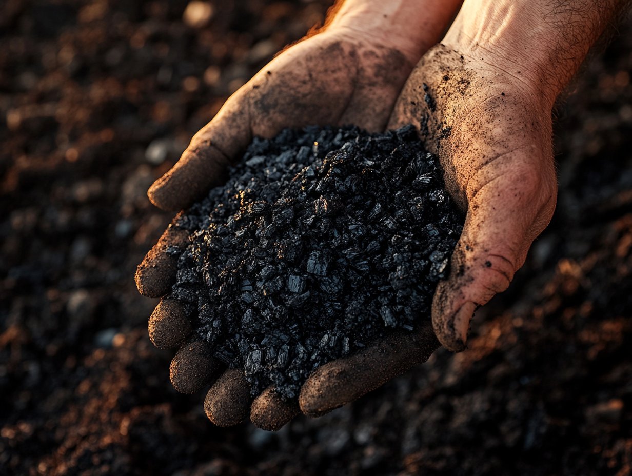 Biochar in hands